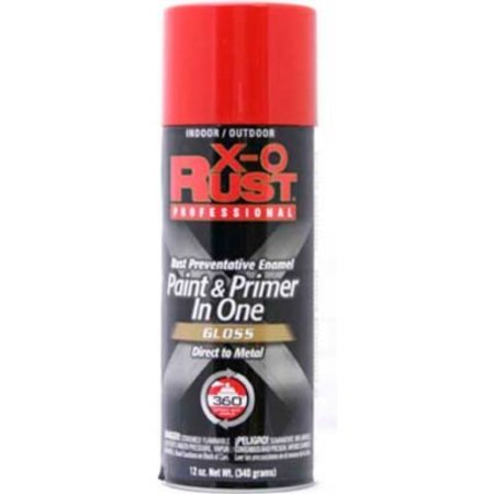 GENERAL PAINT X-O Rust 12 oz. Aerosol Rust Preventative Paint & Primer In One, Hot Red, Gloss - 125840
